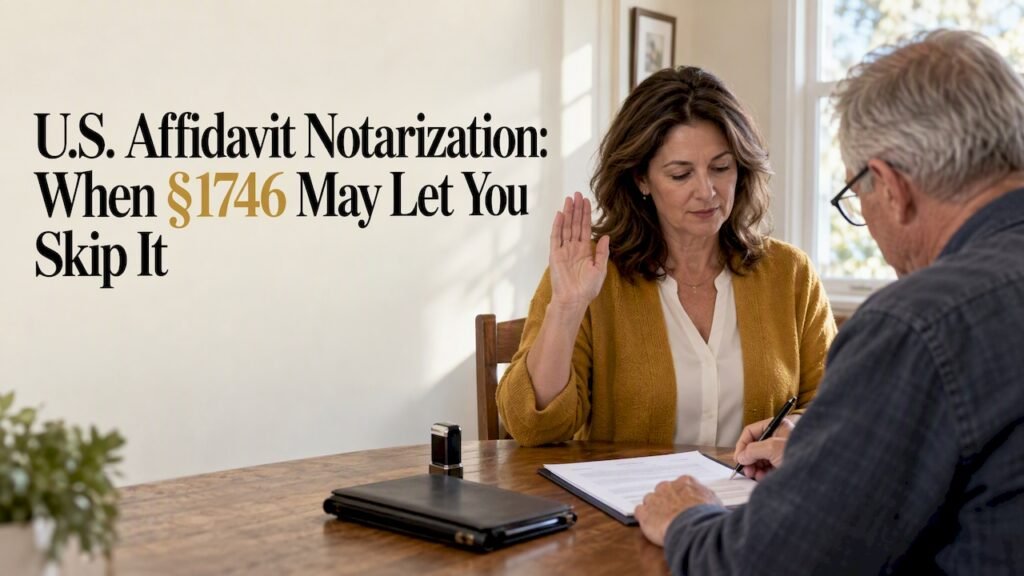 Notary administering an oath during affidavit signing