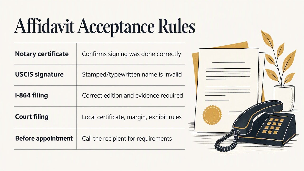 How recipient rules control final acceptance of your affidavit — overview diagram