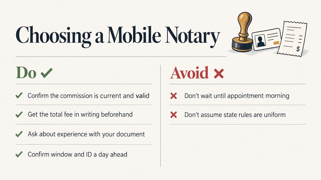 What matters most when choosing a mobile notary — overview diagram